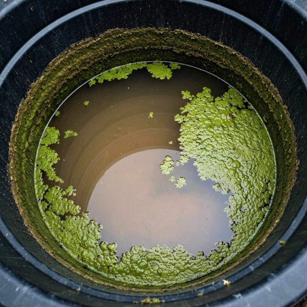 Tinaco antes de la limpieza